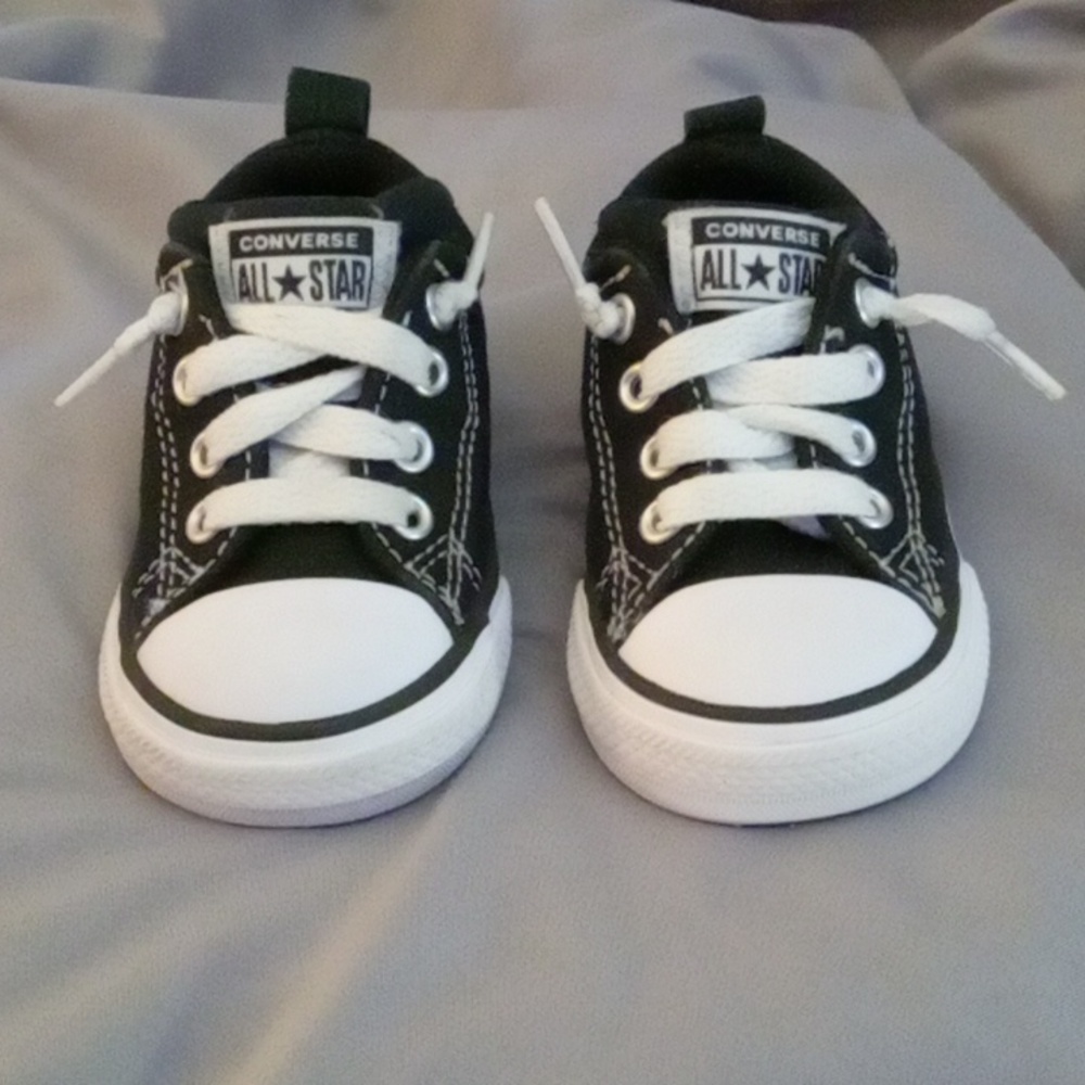 Infant boys black and white Converse All Star shoes